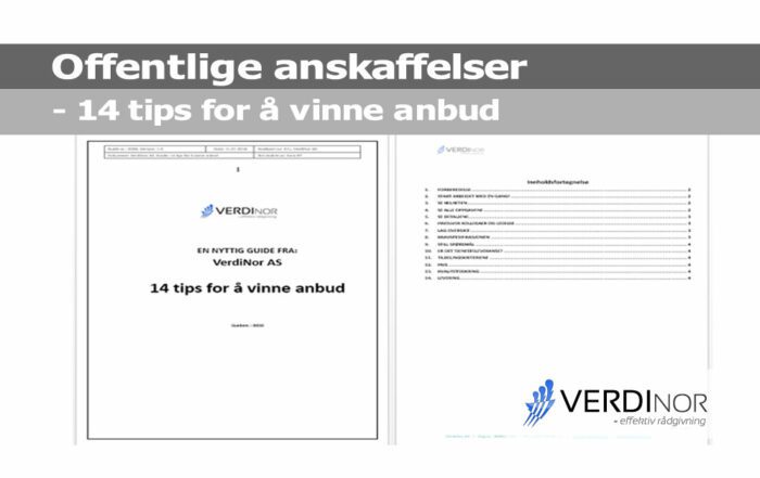 VerdiNor - 14 tips for å vinne anbud!