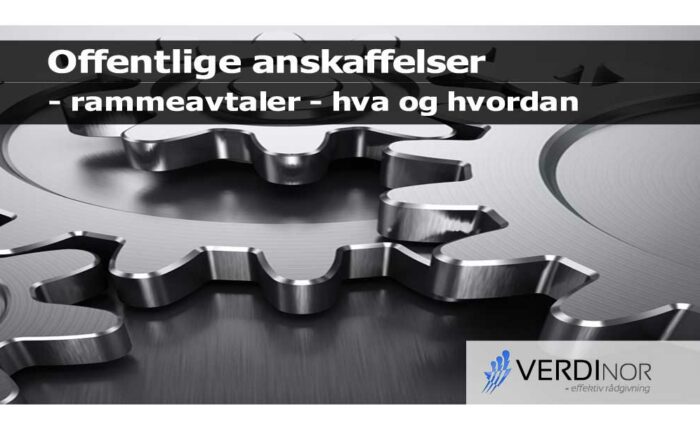 VerdiNor - rammeavtaler hva og hvordan